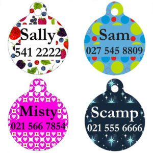 Round Designer Pet Tags