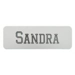 White with black text