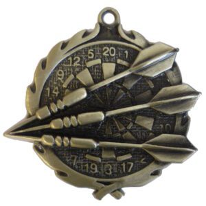 Darts Medals, 3D Gold Darts Medal