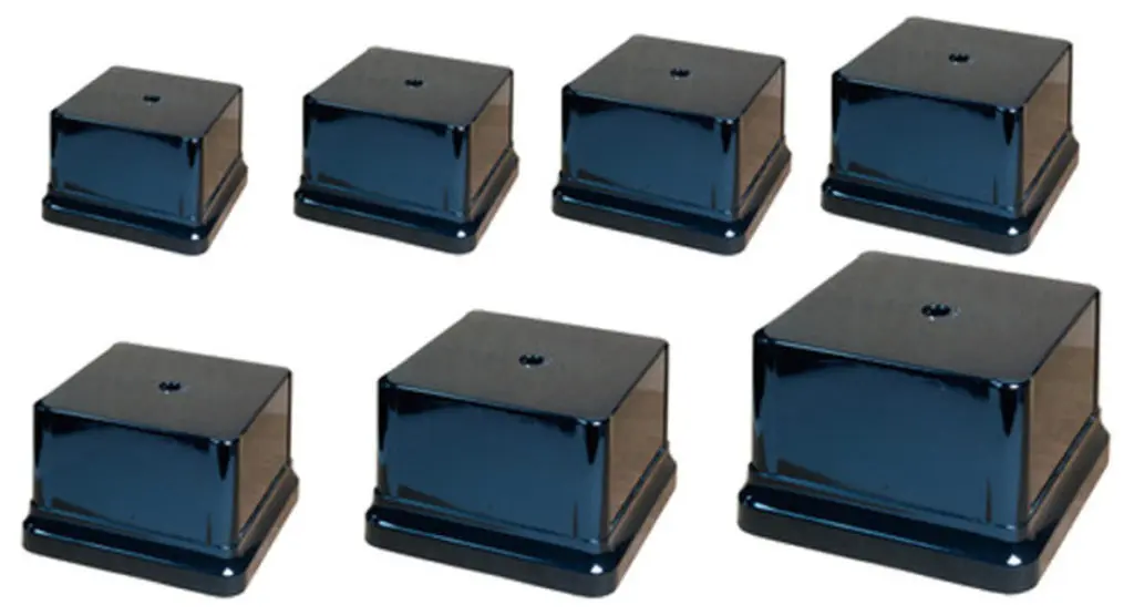 Black weighted square plastic bases