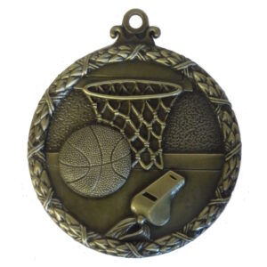Gold Wreath Basketball Medal
