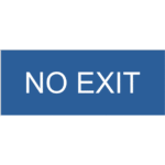 Blue with white text