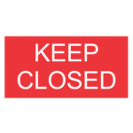 Red with white text