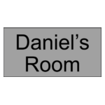 Silver with black text