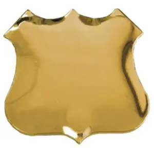 Gold Plated Shield Brooch