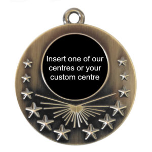 Antique Sunburst Insert Medal-Antique Silver