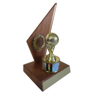 Solid Wood Basketball Trophy