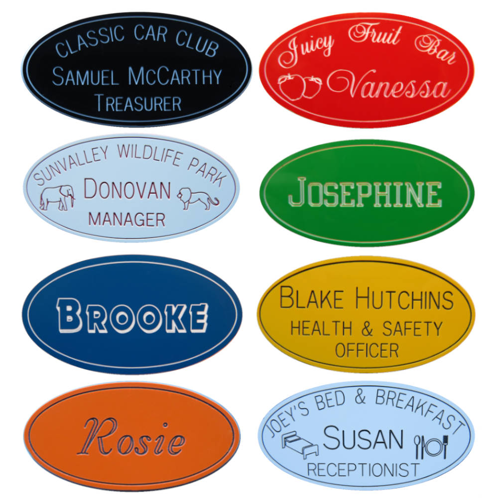 Engraved Oval Name Badges