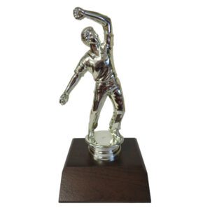 Silver Cricket Bowler Figurine