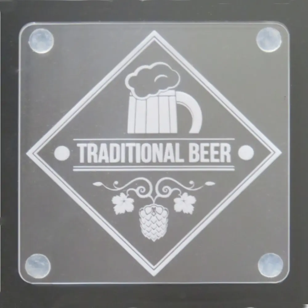 Laser Engraved Acrylic Coaster Laser Engraved Acrylic Coaster-Beer