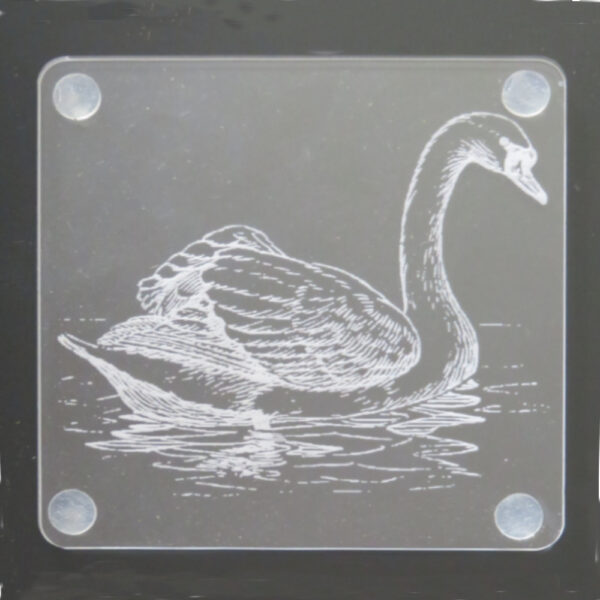 Laser Engraved Acrylic Coaster-Swan