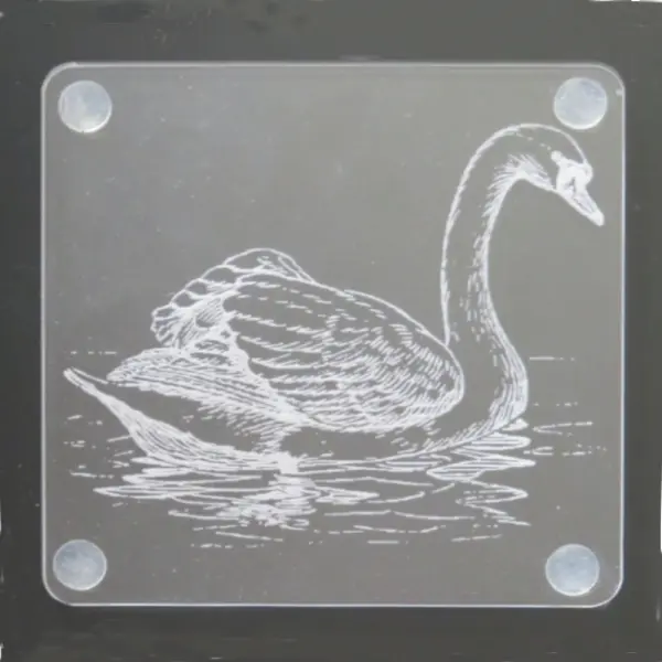 Laser Engraved Acrylic Coaster-Swan