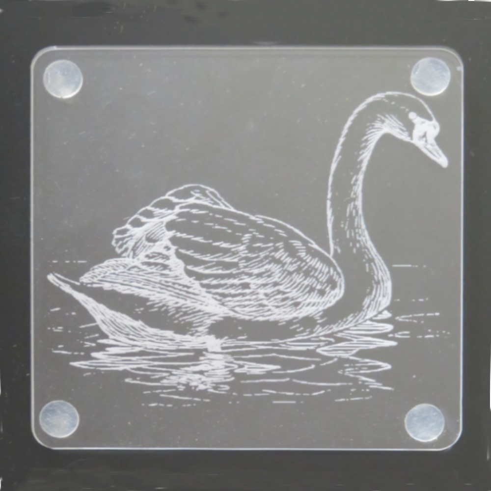 Laser Engraved Acrylic Coaster Laser Engraved Acrylic Coaster-Swan