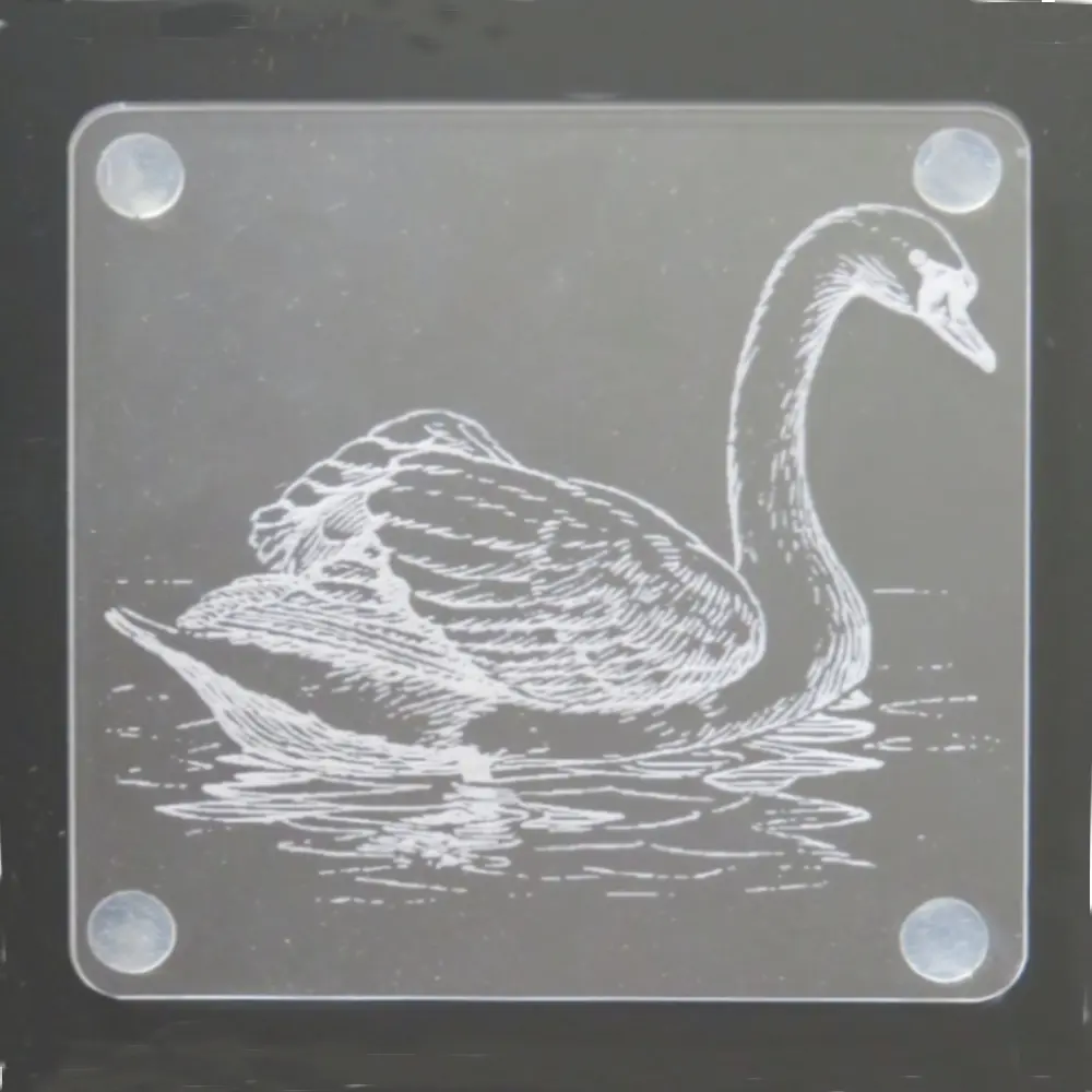 Laser Engraved Acrylic Coaster Laser Engraved Acrylic Coaster-Swan