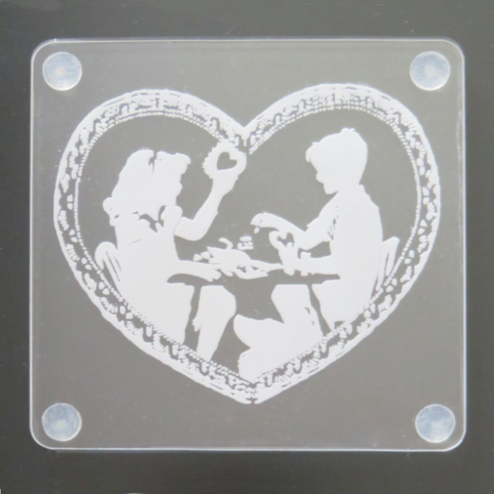 Laser Engraved Acrylic Coaster Laser Engraved Acrylic Coaster-Valentines