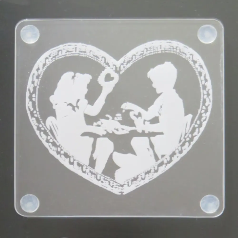 Laser Engraved Acrylic Coaster Laser Engraved Acrylic Coaster-Valentines
